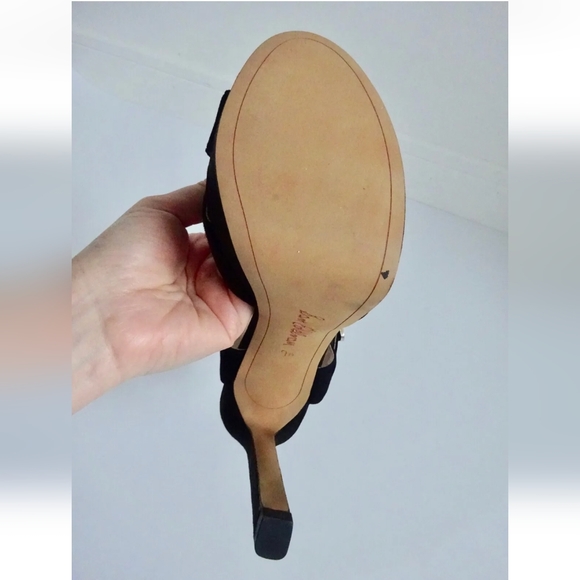 Sam Edelman Willa Y2K black leather very high heel sandals shoes buckle UK 7/7.5 - Picture 10 of 12